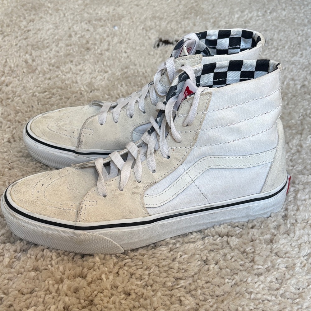 Vans High-Top Suede Sneakers - Cream and White